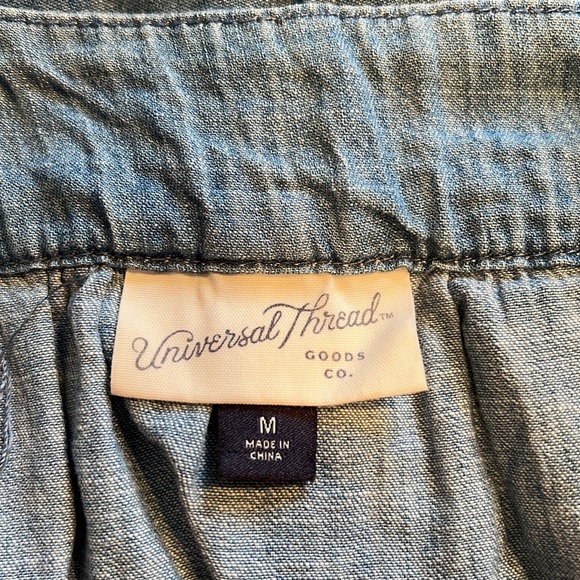 Universal Threads Chambray sundress Square neck embroidered M above knee belt - Picture 7 of 8